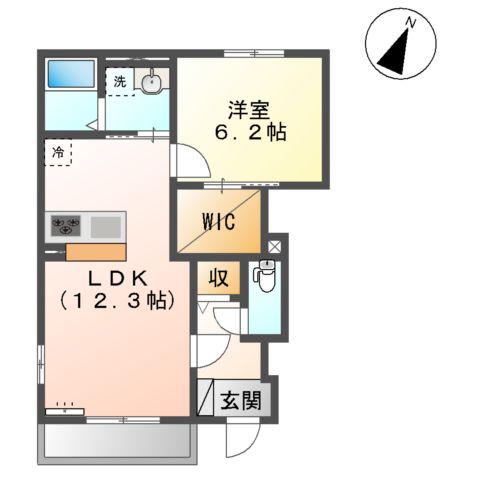 アレイナ ヒルズ(1LDK/1階)の間取り写真