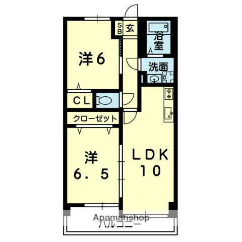 ダイナシティ光(2LDK/2階)の間取り写真