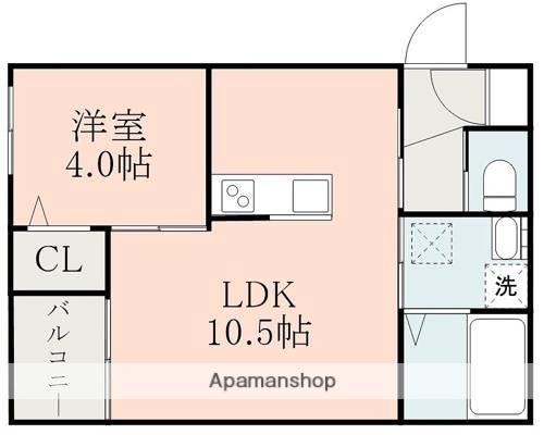 ラ・ポルテ光の森北(1LDK/1階)の間取り写真