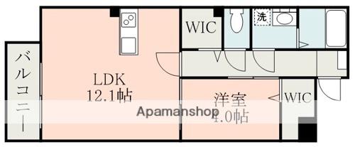 ハイムセラ嘉島(1LDK/4階)の間取り写真