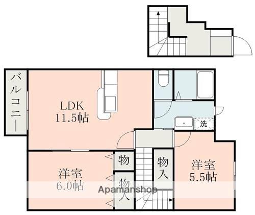 レジデンスウエノ(2LDK/2階)の間取り写真