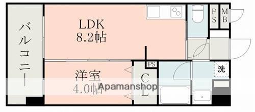 ラ・シック菊陽Ⅱ(1LDK/4階)の間取り写真