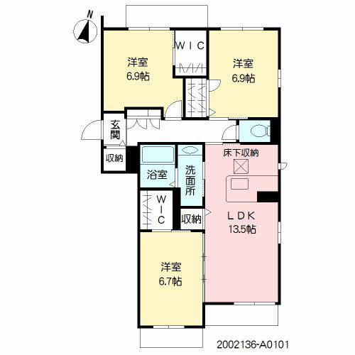 グランド・カルム(3LDK/1階)の間取り写真