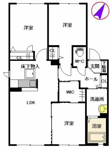 ガーデンパーク はなみずき(3LDK/1階)の間取り写真