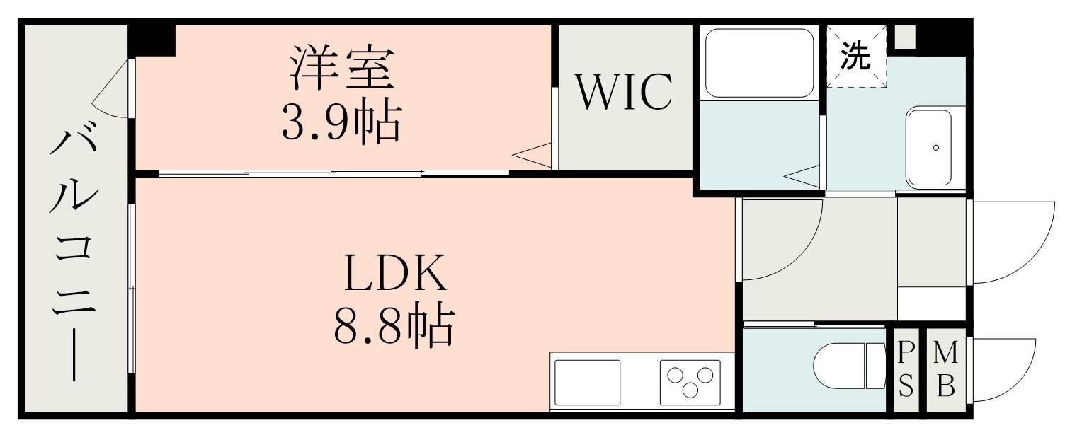 フォーエス武蔵ヶ丘北ノース(1LDK/1階)の間取り写真