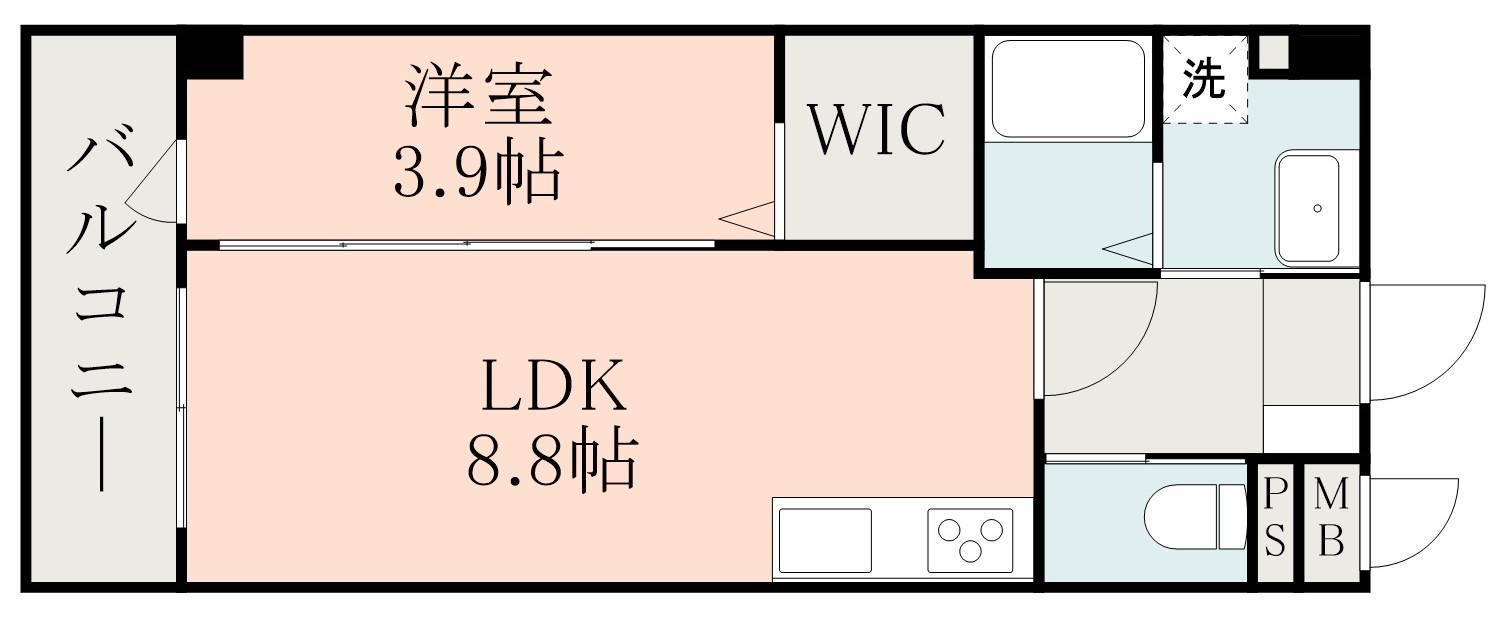 フォーエス武蔵ヶ丘北ノース(1LDK/1階)の間取り写真