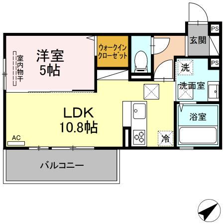 ル・カリーナ(1LDK/1階)の間取り写真