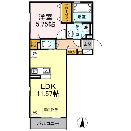 サンモリッツ(1LDK/3階)の間取り写真