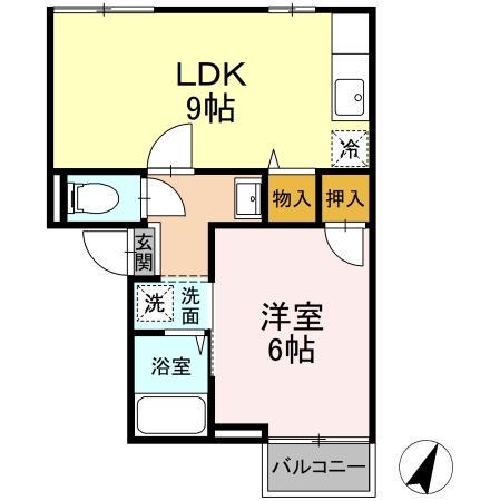 ヴェルドミール(1LDK/1階)の間取り写真