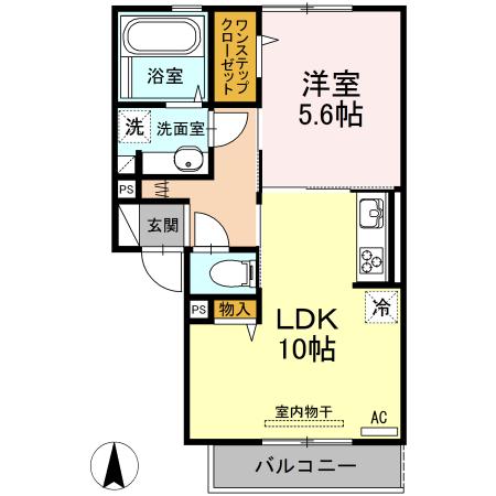 STAY GRATEFUL(1LDK/2階)の間取り写真