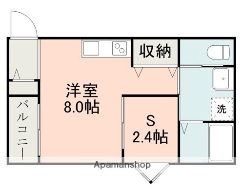 ラヴィ八景水谷(ワンルーム/2階)の間取り写真