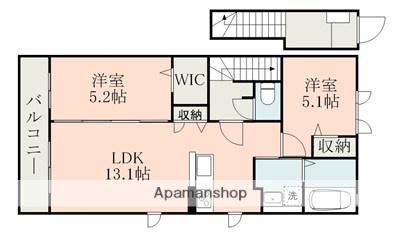 RIZELL A(2LDK/2階)の間取り写真