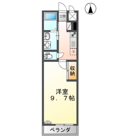 サンウイング(1K/2階)の間取り写真