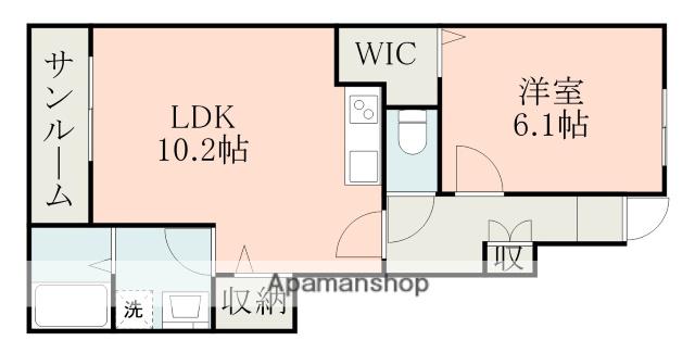 パピーズ須屋(1LDK/1階)の間取り写真