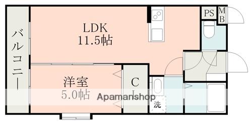 ラ・シック大津南(1LDK/4階)の間取り写真