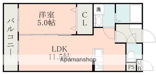 ラ・シック大津南(1LDK/5階)の間取り写真