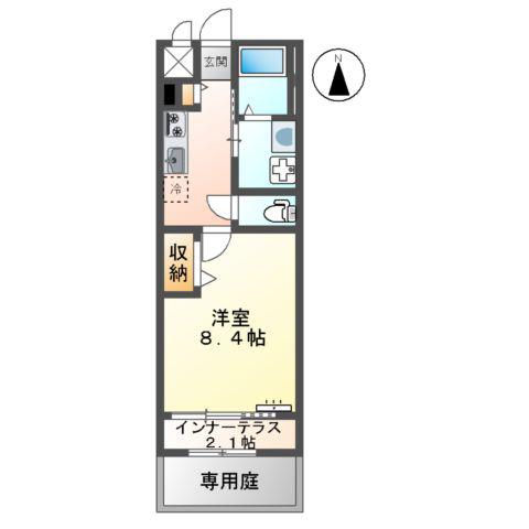STEINFELDⅠ(1K/1階)の間取り写真