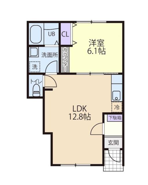 侑信輪V(1LDK/1階)の間取り写真