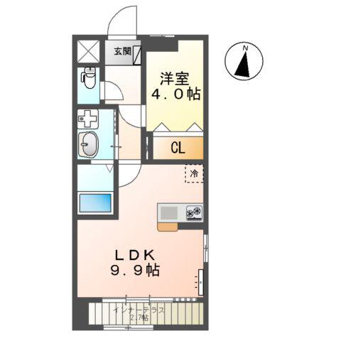 ネクストステージ(1LDK/1階)の間取り写真
