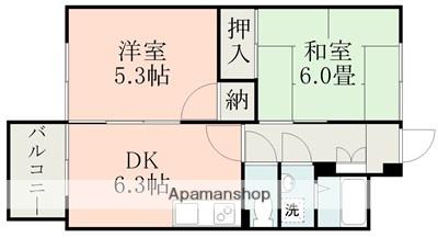 コーポネオA棟(2DK/2階)の間取り写真