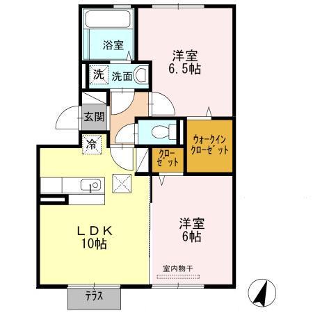 サンハイム須屋A棟(2LDK/1階)の間取り写真