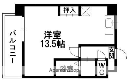 リバージュ八景水谷(ワンルーム/3階)の間取り写真