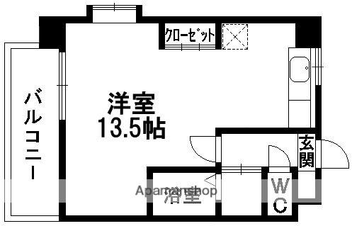リバージュ八景水谷(ワンルーム/1階)の間取り写真