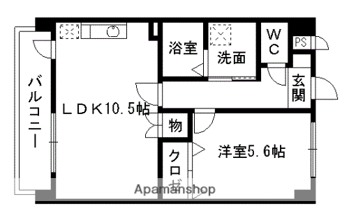 フレスコ桜山(1LDK/4階)の間取り写真