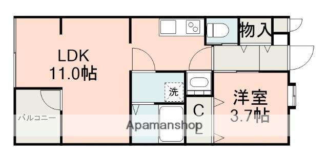 テラーサ弐番館(1LDK/2階)の間取り写真