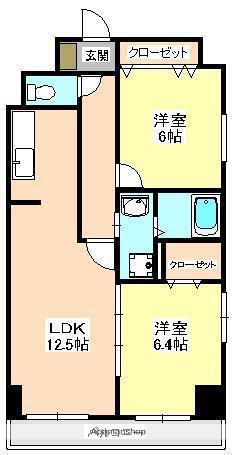 ヴェルデシオン(2LDK/7階)の間取り写真