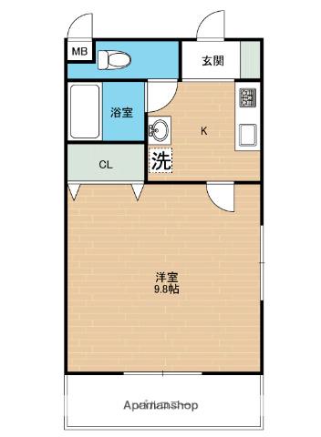 モックパレスDE(1K/5階)の間取り写真