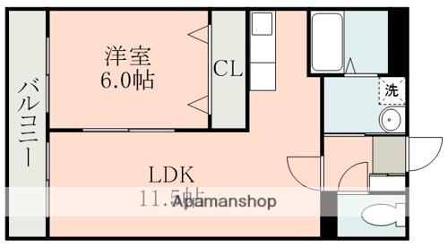 NICEマンション九品寺(1LDK/7階)の間取り写真