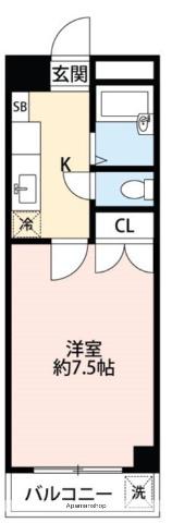 エスポワール黒髪(1K/3階)の間取り写真