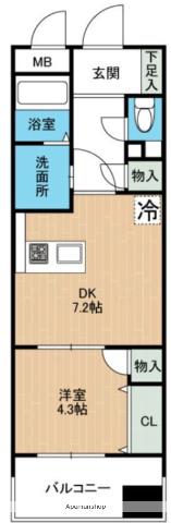 サンロージュ水前寺公園(1DK/6階)の間取り写真