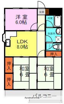 DREAMMANSION出水(3DK/3階)の間取り写真