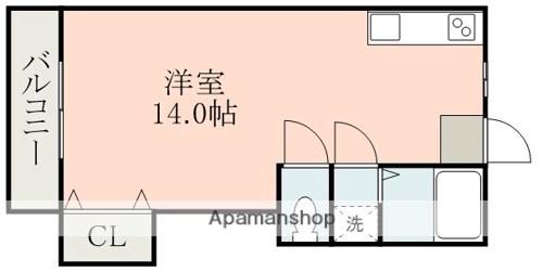 ロイヤルハイツ国府(ワンルーム/1階)の間取り写真