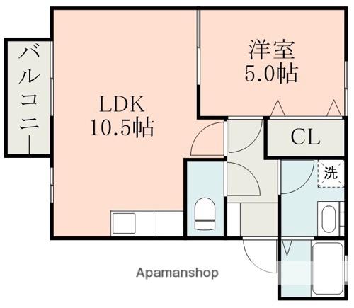 プラシードSS(1LDK/1階)の間取り写真