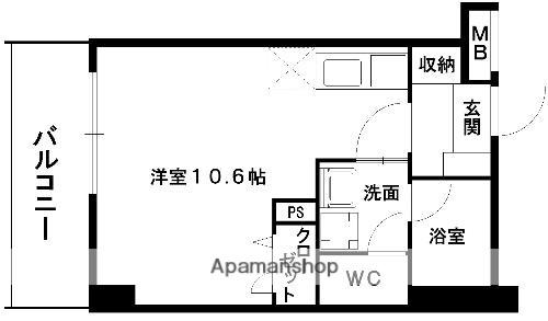 コネクト新水前寺(ワンルーム/4階)の間取り写真