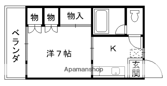 茂利ハイツ(1K/2階)の間取り写真