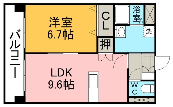 DREW一番館(1LDK/4階)の間取り写真