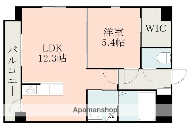オーラ水前寺(1LDK/10階)の間取り写真
