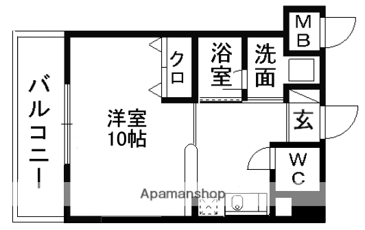 ビルド・ケアⅠ(ワンルーム/3階)の間取り写真