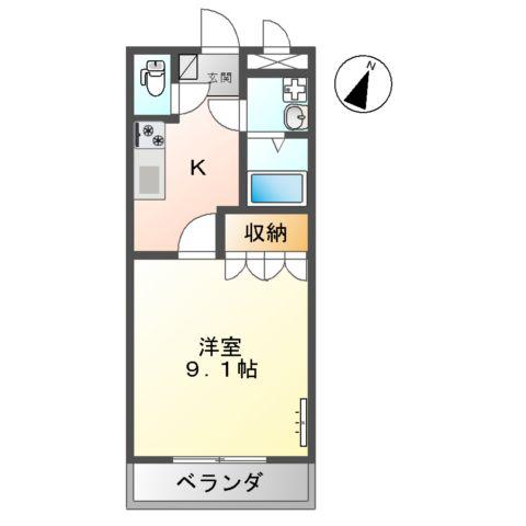 ラファエル(1K/2階)の間取り写真