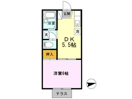 レジデンスイケダ(1DK/2階)の間取り写真