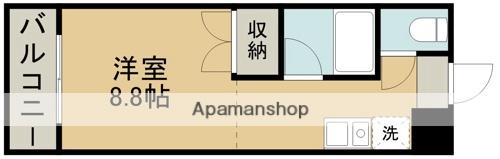 モンパレ渡鹿B棟(ワンルーム/3階)の間取り写真