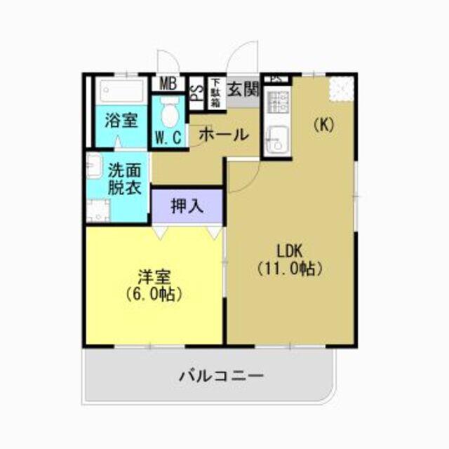 ラフォーレ・ルミネス(1LDK/1階)の間取り写真