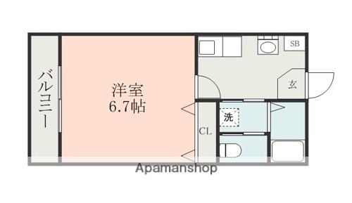 MOON HARP三郎(1K/2階)の間取り写真