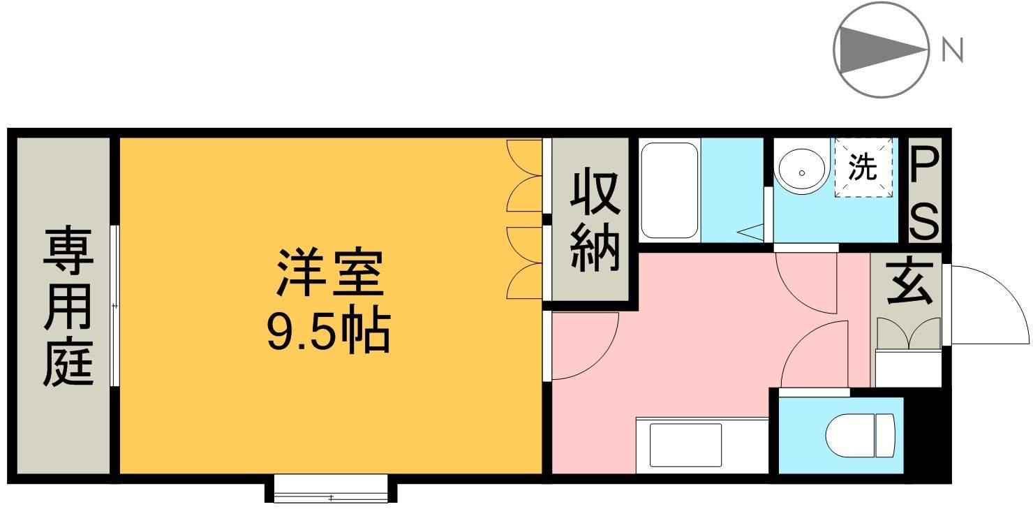 CHERVERGER(1K/1階)の間取り写真