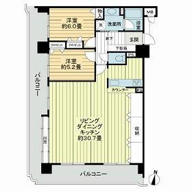ライオンズマンション大江東(2LDK/2階)の間取り写真