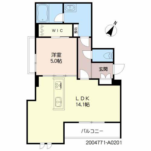 べレオ水前寺(1LDK/2階)の間取り写真